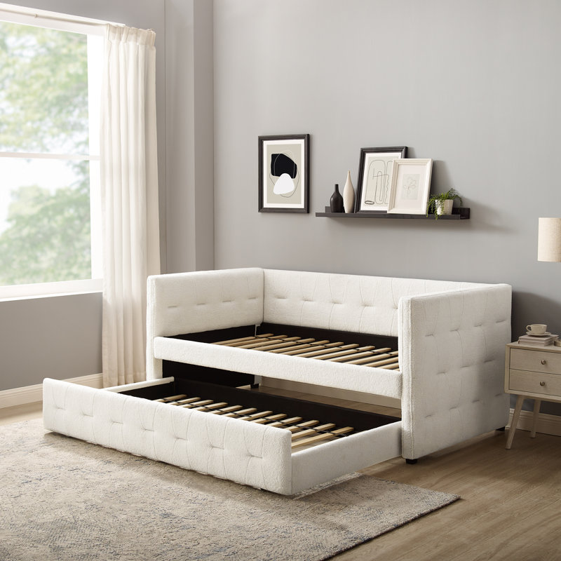 Wade Logan® Balynda Tufted Faux Leather / Velvet Upholstered